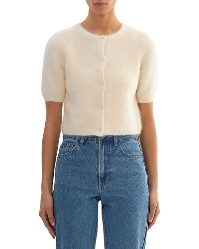 Lamarque Lamarque Kendra Cropped Alpaca Blend Cardigan Sweater