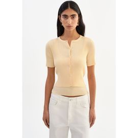 LAMARQUE LAMARQUE Maeva | Shimmery Rib Knit Cropped Cardigan