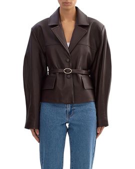 Lamarque Lamarque Pearl Leather Collared Jacket