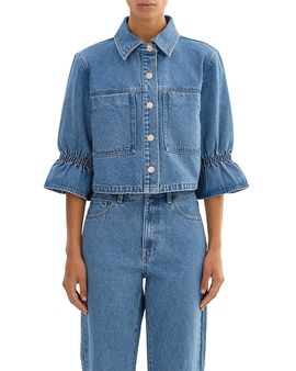 Lamarque Lamarque Ruffle Sleeve Denim Jacket