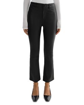 Lamarque Lamarque Stretch Leather Crop Flare Pants