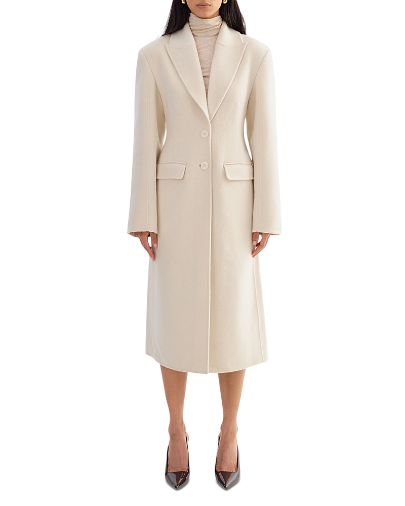 Lamarque - Wool Single Breasted Peak Lapel Coat