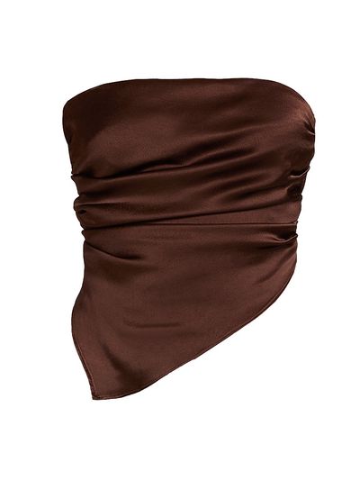 Lamarque Women's Baila Strapless Satin Scarf Top