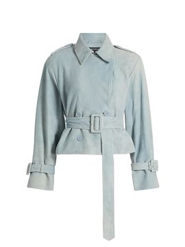 Lamarque Women's Dhana Denim Crop Trench Coat