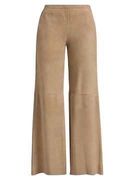 Lamarque Women's Elise Suede Wide-Leg Pants