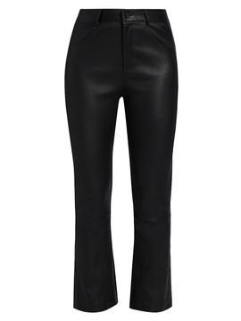 Lamarque Women's Faris Leather Flared Crop Pants