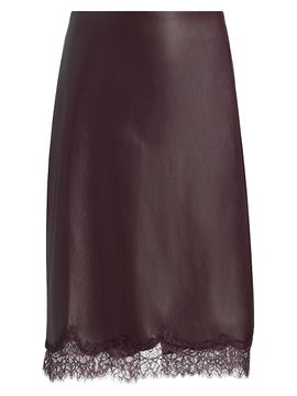 Lamarque Women's Sonja Faux Leather Lace-Trimmed Midi-Skirt