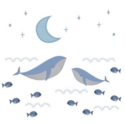 Lambs & Ivy Lambs & Ivy Bubbles & Squirt Aquatic Under Sea Whale/Fish Wall Decals/Stickers