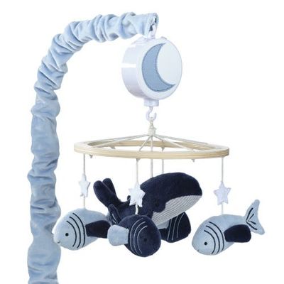 Lambs & Ivy Lambs & Ivy Bubbles & Squirt Whale/Fish Musical Baby Crib Mobile Soother Toy