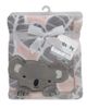Lambs & Ivy Lambs & Ivy Calypso Koala Leaf Print Luxury Coral Fleece Baby Blanket - 2
