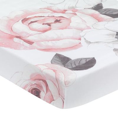Lambs & Ivy Lambs & Ivy Floral Garden Watercolor Cotton Baby Fitted Crib Sheet