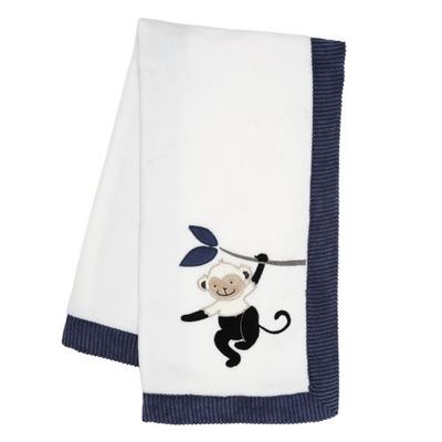 Lambs & Ivy Lambs & Ivy Jungle Party Monkey Soft Fleece Baby Blanket