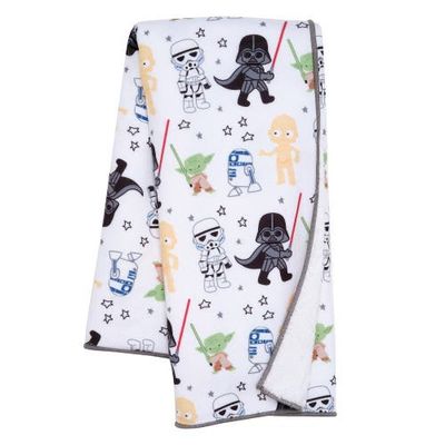 Lambs & Ivy Lambs & Ivy Star Wars Classic Fleece Baby Blanket - Yoda/Darth Vader/R2-D2/C-3PO
