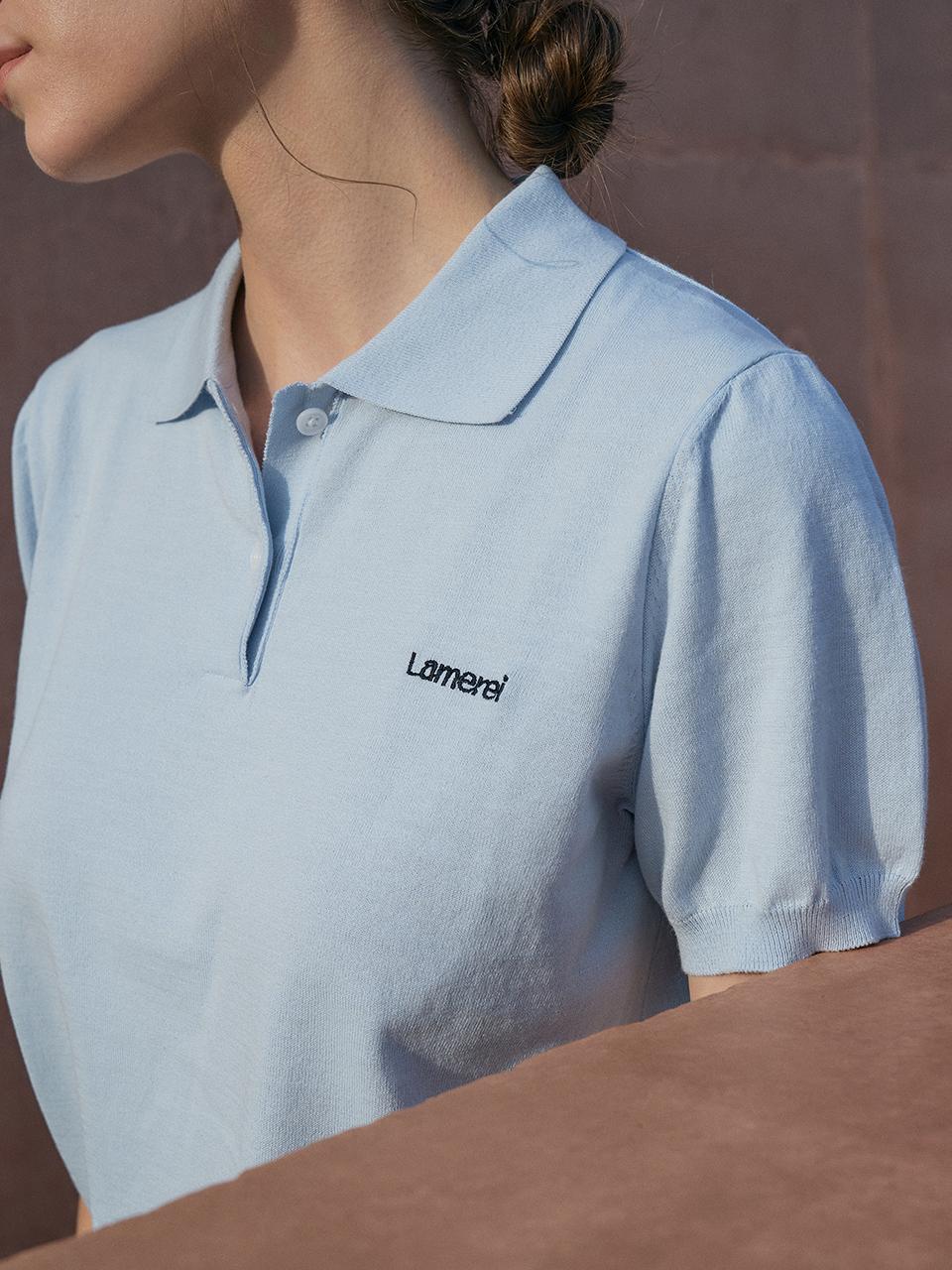 Lamerei Cotton Polo Shirt[LMBDSUKN247]-Sky Blue