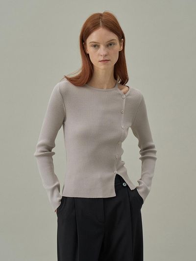 Lamerei Cutout Ribbed Knit Top - 3colors