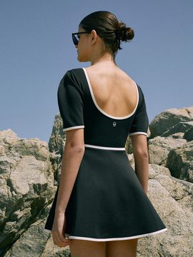 Lamerei Puff Half Sleeve SwimSuit[LMBBSW101]-Black