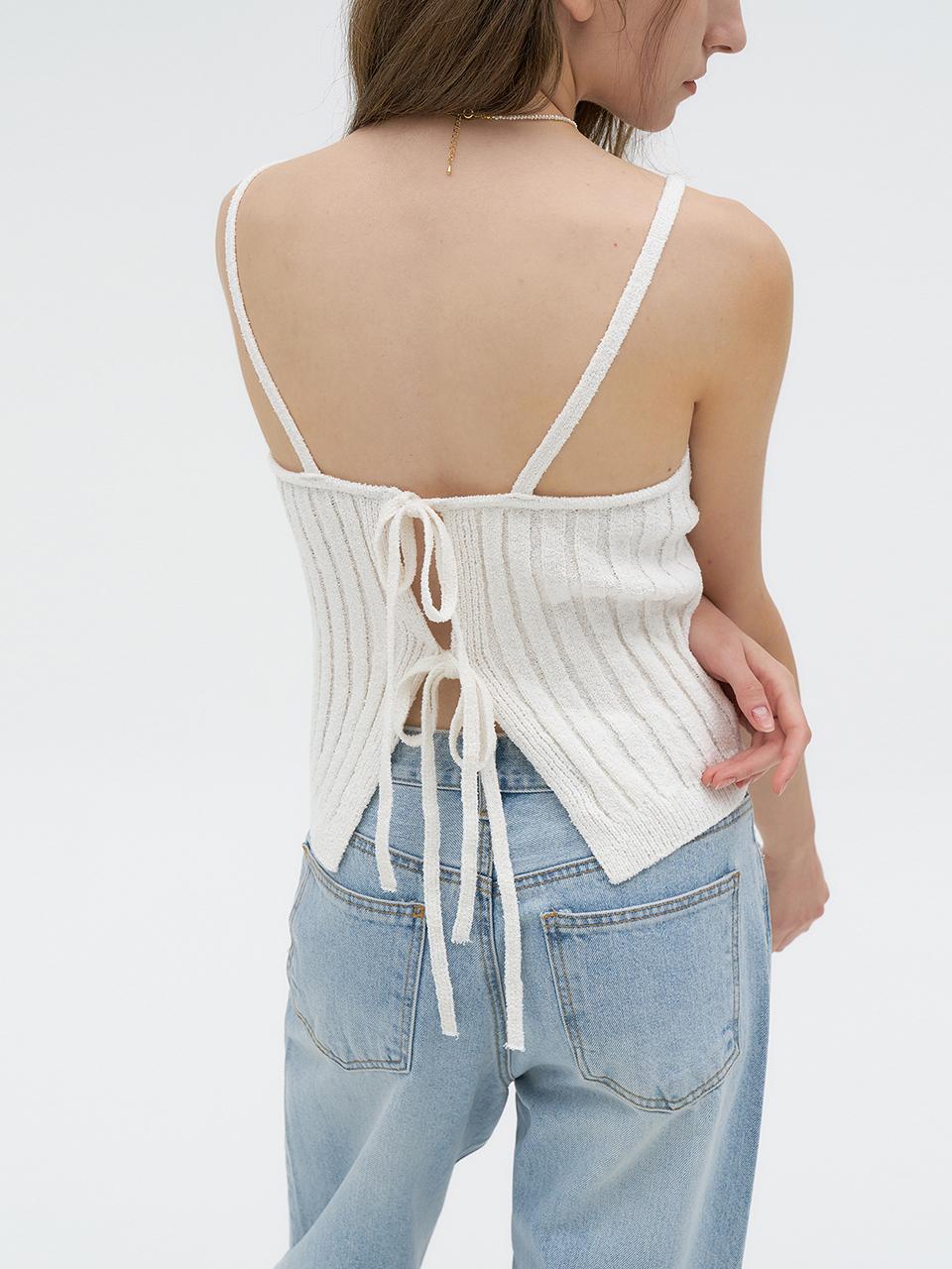 Lamerei Ribbon Strap Bustier[LMBDSUKN249]-Off White