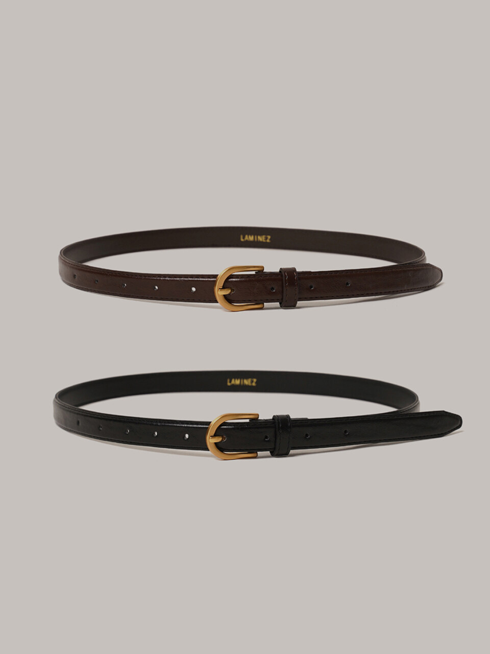 Laminez 20mm Basic Leather Belt_2 color (Gold)