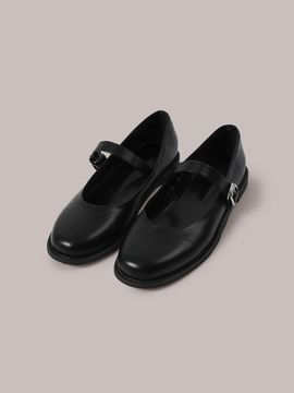 Laminez Mary Jane Flat Shoes - Black