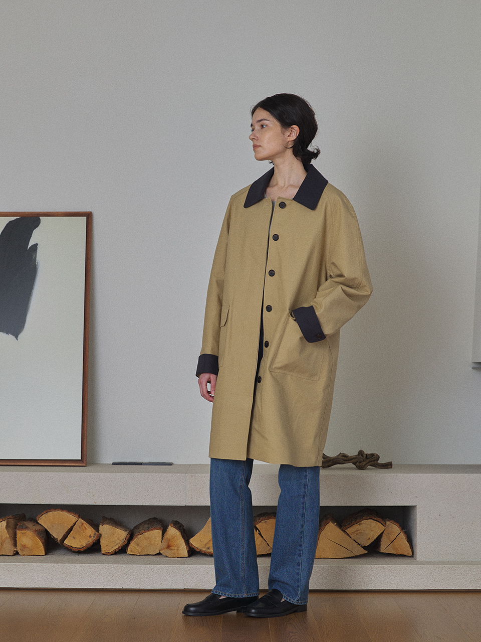 Laminez Point color Cotton Trench (Beige)