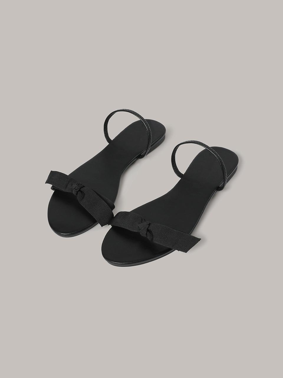 Laminez Ribbon Flat Sandal_Black