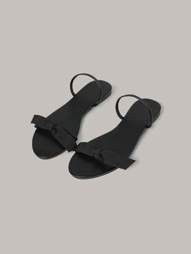 Laminez Ribbon Flat Sandal_Black