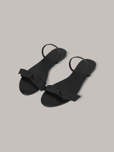 Laminez Ribbon Flat Sandal_Black