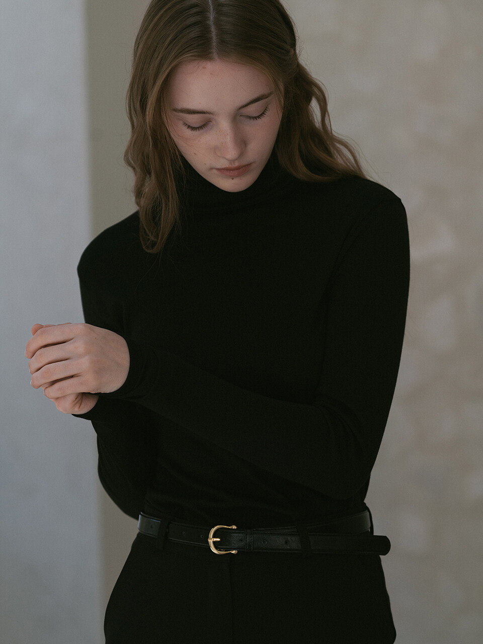 Laminez Satin Gold Classic Belt - Black