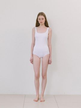 Laminez Simple Square Swimsuit [White]