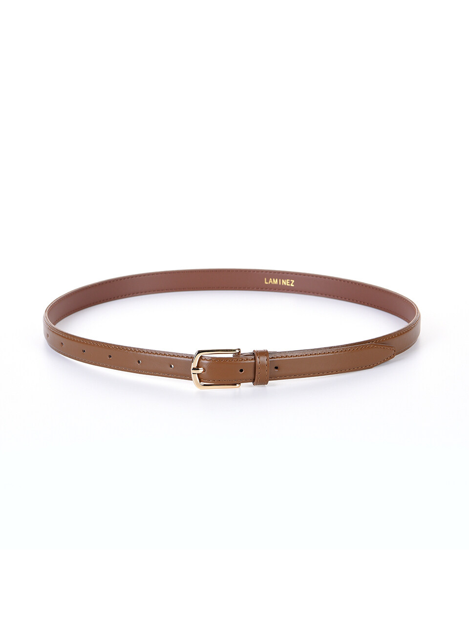 Laminez Standard Vegan Leather Belt _Brown (Gold)