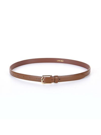 Laminez Standard Vegan Leather Belt _Brown (Gold)