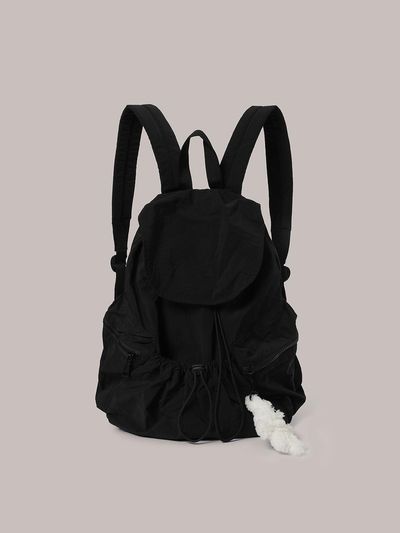 Laminez String Nylon Backpack - Black