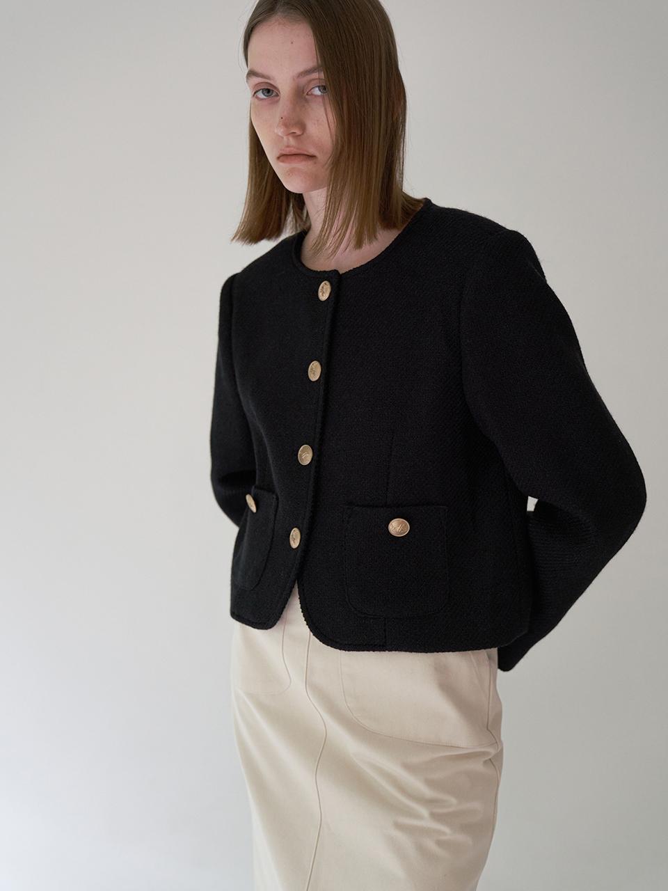 Laminez Tweed button Jacket - Black