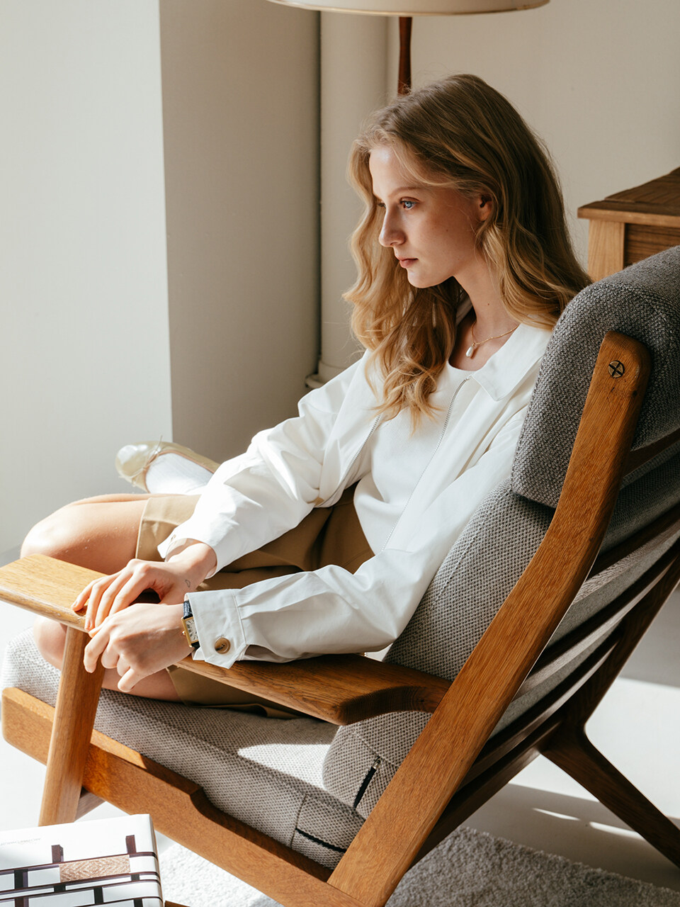 Laminez Two-way Minimal Blouson Jacket - White