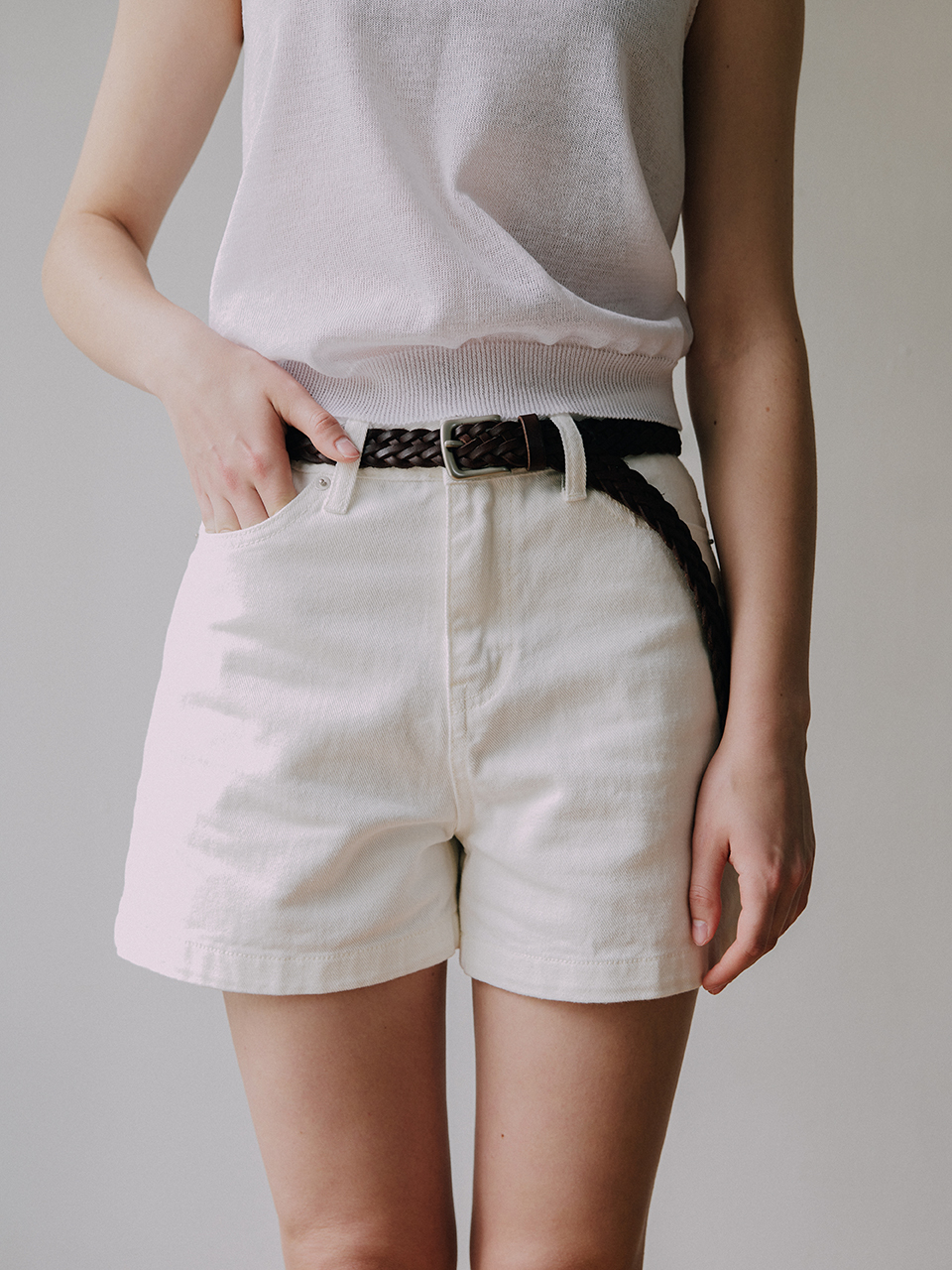 Laminez Vintage Hide Twist Belt_Dark Brown