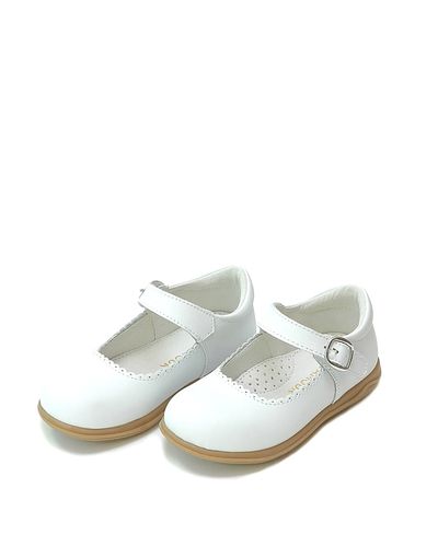 L'amour Shoes L'Amour Shoes Girls' Chloe Classic Scalloped Leather Mary Jane