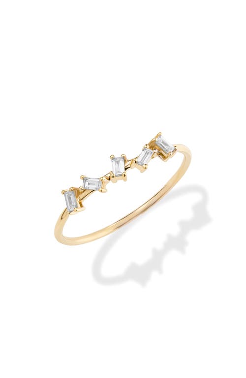 LANA LANA 14K Gold Baguette Zig Zag Diamond Ring