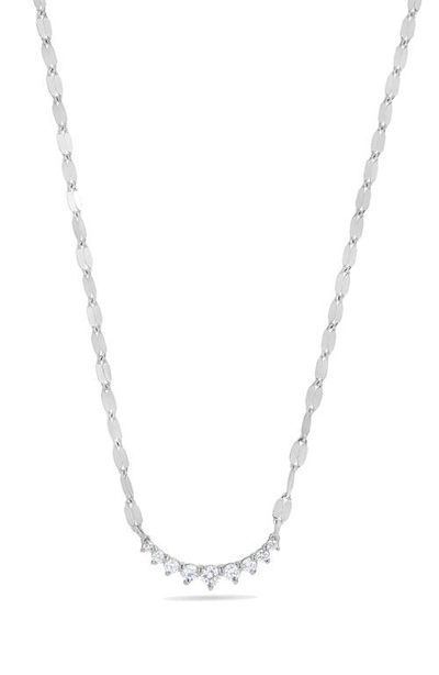 LANA LANA 14k Gold Diamond Curved Pendant Necklace