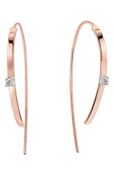 LANA LANA 14k Gold Diamond Hook Hoop Earrings