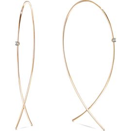 LANA LANA 14k Gold Diamond Upside Down Hoop Earrings