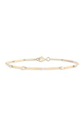 LANA LANA 14K Gold Fancies Diamond Station Bracelet