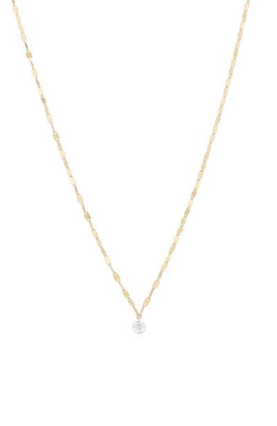 LANA LANA 14K Gold Quarter Carat Floating Diamond Pendant Necklace