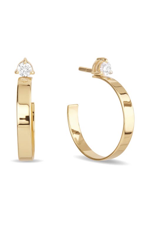 LANA LANA 14K Gold Sunrise Wide Diamond Hoop Earrings