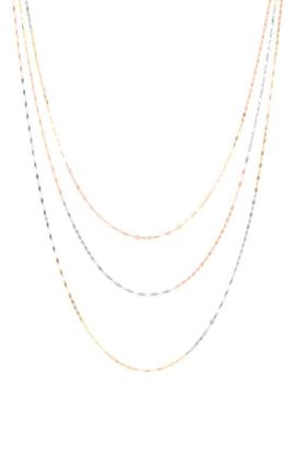 LANA LANA 14k Gold Tri-Color Triple Strand Necklace