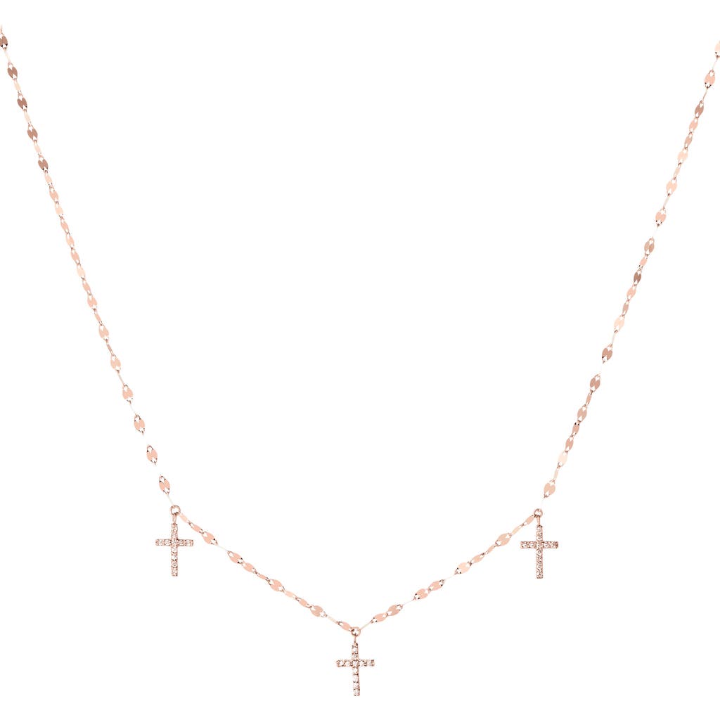 LANA LANA 14k Gold Triple Cross Necklace