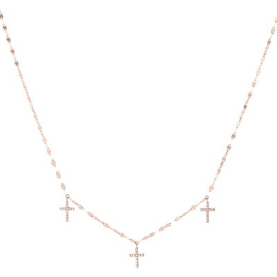LANA LANA 14k Gold Triple Cross Necklace