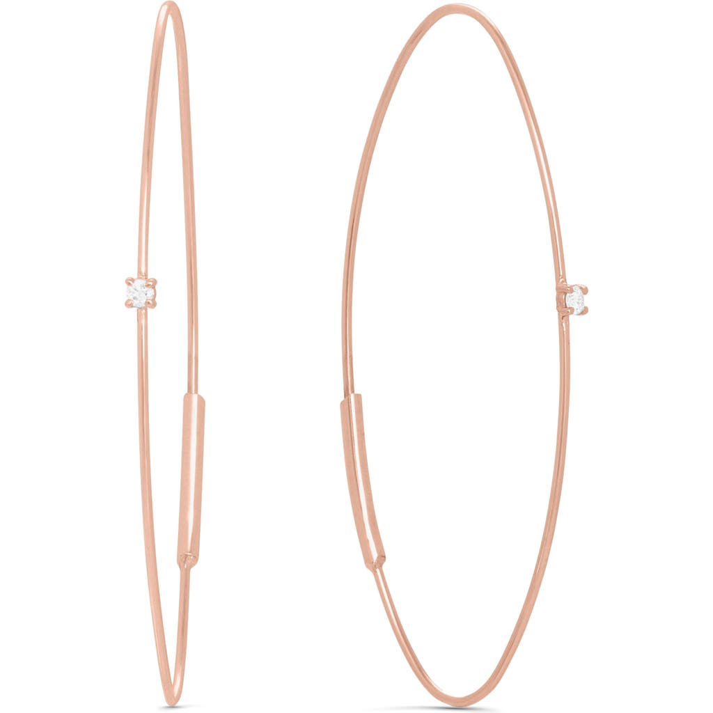 LANA LANA 14k Rose Gold Diamond Oval Magic Hoop Earrings 