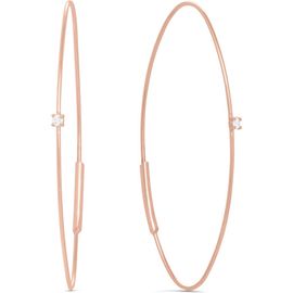 LANA LANA 14k Rose Gold Diamond Oval Magic Hoop Earrings 