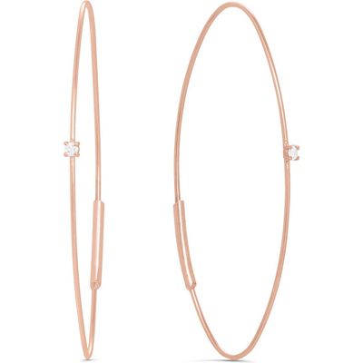 LANA LANA 14k Rose Gold Diamond Oval Magic Hoop Earrings 