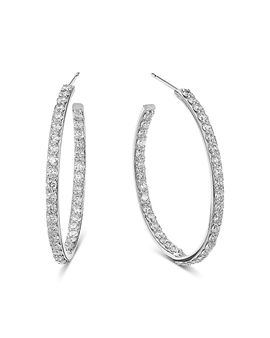 Lana Lana 14K White Gold Diamond Inside Out Hoop Earrings